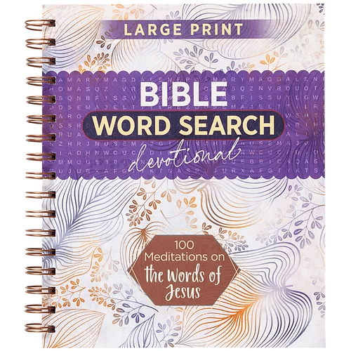 100 Meditations on the Words of Jesus: Word Search Devotional - Spiral - iShook Books