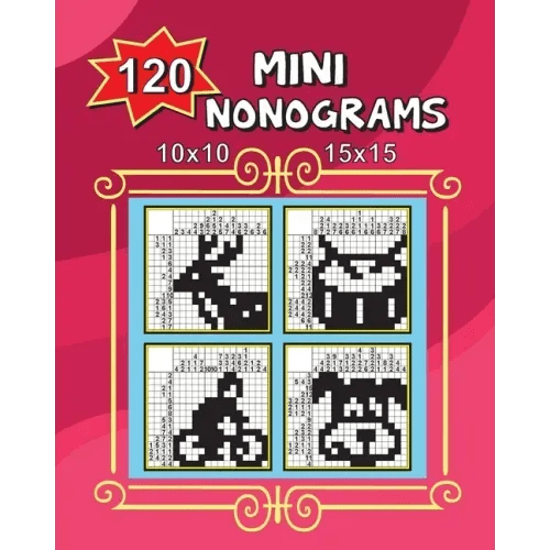 120 Mini Nonograms 10x10 and 15x15 - Paperback - iShook Books