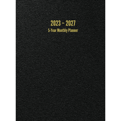 2023 - 2027 5-Year Monthly Planner: 60-Month Calendar (Black) - Large - Hardcover - iShook Books