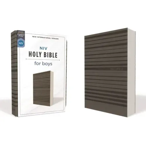 Niv, Holy Bible for Boys, Soft Touch Edition, Leathersoft, Gray, Comfort Print
