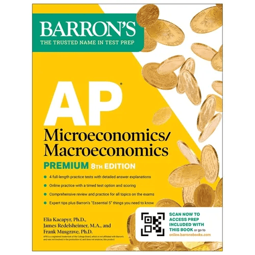 AP Microeconomics/Macroeconomics Premium, Eighth Edition: Prep Book with 4 Practice Tests + Comprehensive Review + Online Practice - Paperback - iShook Books