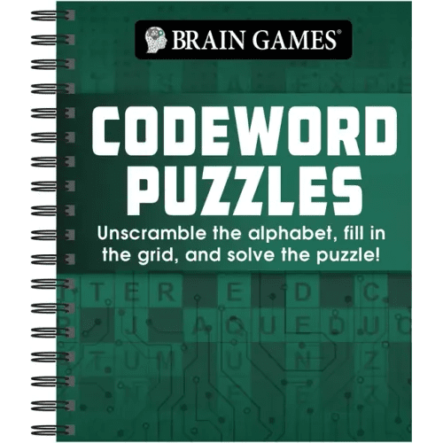 Brain Games - Codeword Puzzle: Unscramble the Alphabet, Fill in the Grid, and Solve the Puzzle! - Spiral - iShook Books