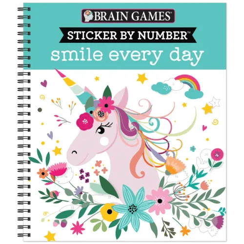 Brain Games - Sticker by Number: Smile Every Day - Spiral - iShook Books
