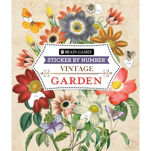 Brain Games - Sticker by Number - Vintage: Garden (28 Images to Sticker) - Paperback - iShook Books