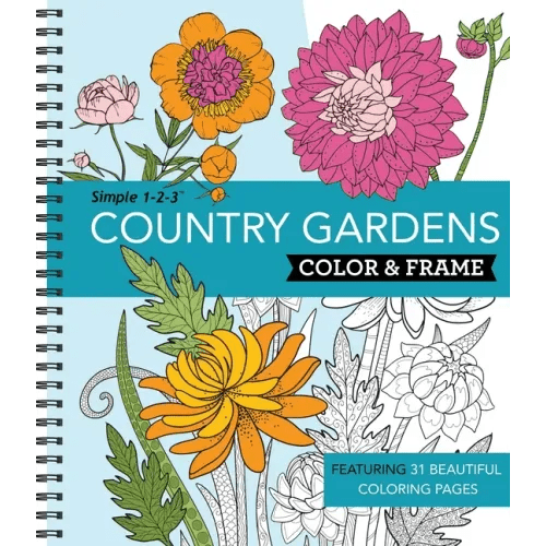 Color & Frame - Country Gardens (Adult Coloring Book) - Spiral - iShook Books