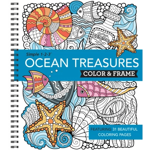 Color & Frame - Ocean Treasures (Adult Coloring Book) - Spiral - iShook Books