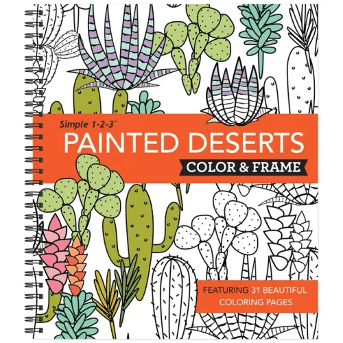 Color & Frame - Painted Deserts (Adult Coloring Book) - Spiral - iShook Books