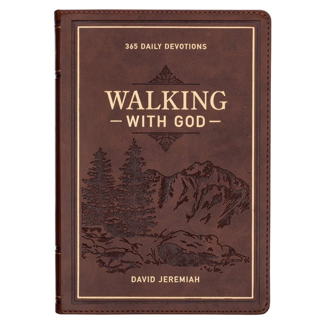 Devotional Walking with God Large Print Faux Leather - iShook Books