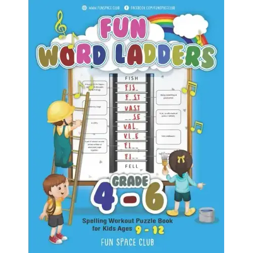 Fun Word Ladders Grades 4-6: Daily Vocabulary Ladders Grade 4 - 6, Spelling Workout Puzzle Book for Kids Ages 9-12 - Paperback - iShook Books