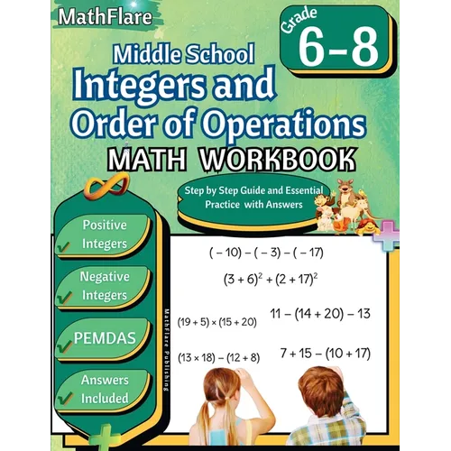 Integers and Order of Operations Math Workbook 6th to 8th Grade: Middle School Integers Workbook, PEMDAS - Paperback - iShook Books
