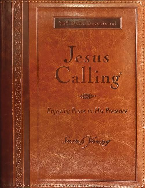 Jesus Calling, Large Text Brown Leathersoft, with Full Scriptures: Enjoying Peace in His Presence (a 365 - Day Devotional) - The Perfect Christian Gift - iShook Books