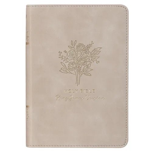 KJV Bible Compact Faux Leather Taupe - Leather - iShook Books