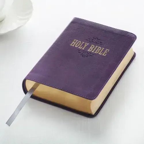 KJV Compact Large Print Lux - Leather Purple - Imitation Leather - iShook Books