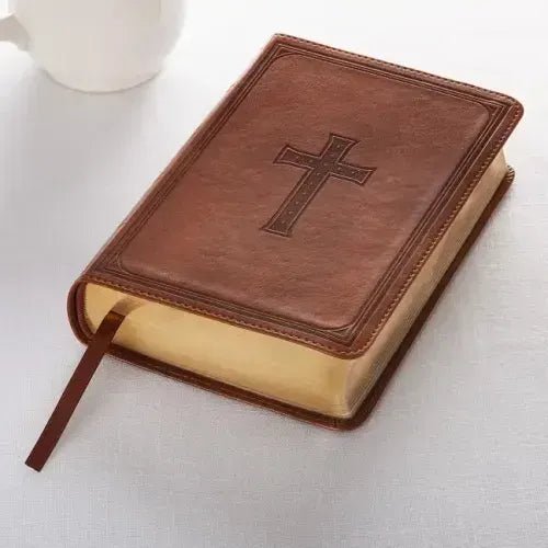 KJV Compact Large Print Lux - Leather Tan - Imitation Leather - iShook Books