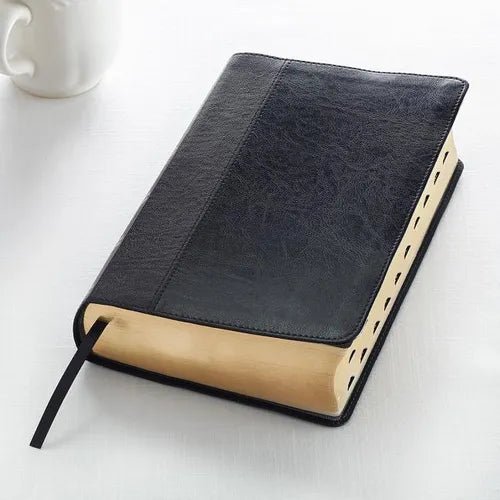 KJV Giant Print Lux - Leather 2 - Tone Black - Imitation Leather - iShook Books