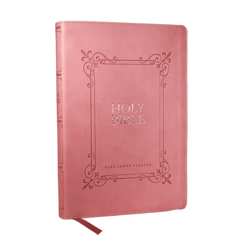 KJV Holy Bible: Large Print with 53,000 Center - Column Cross References, Pink Leathersoft, Red Letter, Comfort Print: King James Version - Imitation Leather - iShook Books