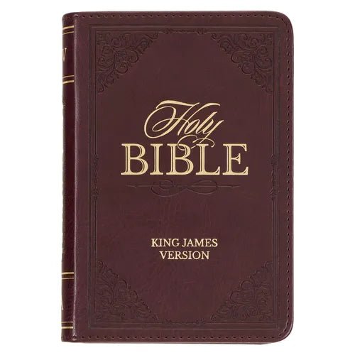 KJV Holy Bible, Mini Pocket Size, Faux Leather Red Letter Edition - Ribbon Marker, King James Version, Burgundy - Leather - iShook Books