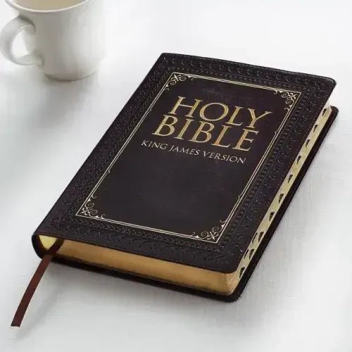 KJV Large Print Thumb Index Edition: Brown - Imitation Leather - iShook Books