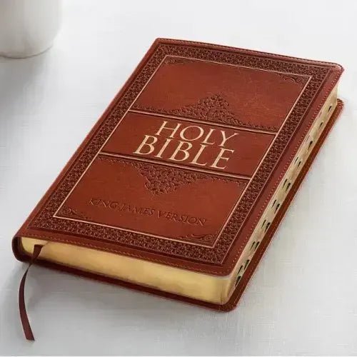 KJV Large Print Thumb Index Edition: Tan - Imitation Leather - iShook Books
