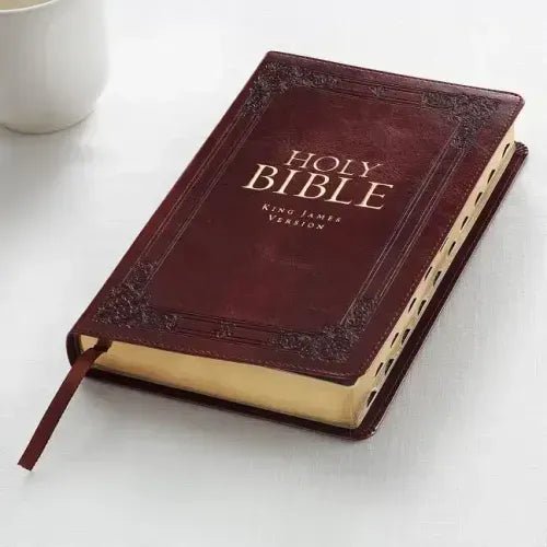 KJV Standard Size Thumb Index Edition: Burgundy - Imitation Leather - iShook Books