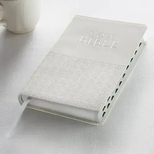 KJV Standard Size Thumb Index Edition: White - Imitation Leather - iShook Books