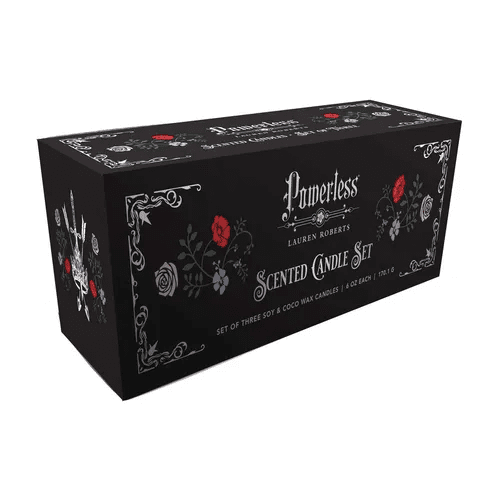 Lauren Roberts: Powerless Trilogy Scented Glass Candle Set (Set of 3) - Paperback - iShook Books