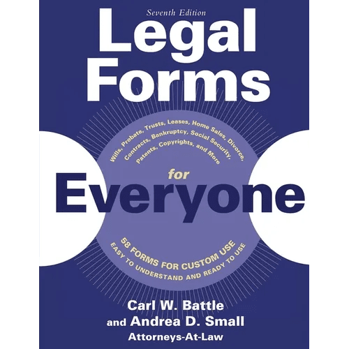 Legal Forms for Everyone: Wills, Probate, Trusts, Leases, Home Sales, Divorce, Contracts, Bankruptcy, Social Security, Patents, Copyrights, and More - Paperback - iShook Books