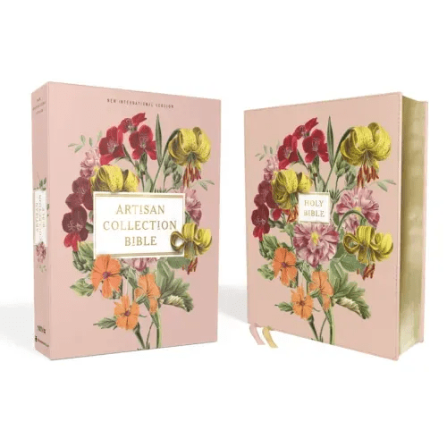 Niv, Artisan Collection Bible, Leathersoft, Blush Floral, Red Letter Edition, Comfort Print - Imitation Leather - iShook Books
