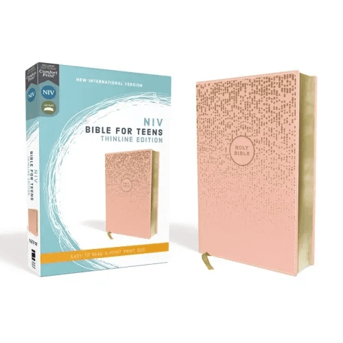 Niv, Bible for Teens, Thinline Edition, Leathersoft, Pink, Red Letter Edition, Comfort Print - Imitation Leather - iShook Books
