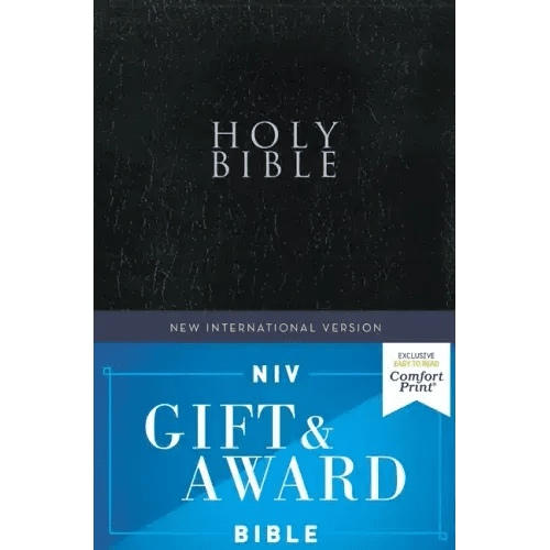 Niv, Gift and Award Bible, Leather - Look, Black, Red Letter Edition, Comfort Print - Paperback - iShook Books