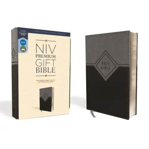 Niv, Premium Gift Bible, Leathersoft, Black/Gray, Red Letter Edition, Comfort Print - Imitation Leather - iShook Books