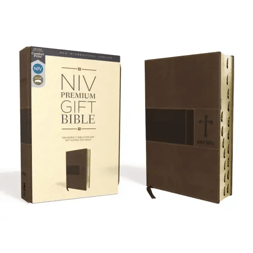 Niv, Premium Gift Bible, Leathersoft, Brown, Red Letter Edition, Indexed, Comfort Print - Imitation Leather - iShook Books
