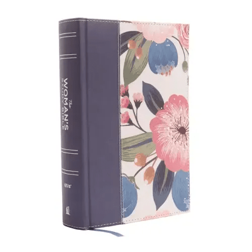NIV, the Woman's Study Bible, Cloth Over Board, Blue Floral, Full - Color: Receiving God's Truth for Balance, Hope, and Transformation - Hardcover - iShook Books