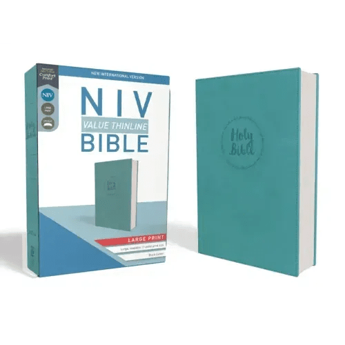 NIV, Value Thinline Bible, Large Print, Imitation Leather, Blue - Imitation Leather - iShook Books