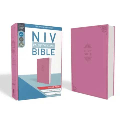 NIV, Value Thinline Bible, Large Print, Imitation Leather, Pink - Imitation Leather - iShook Books