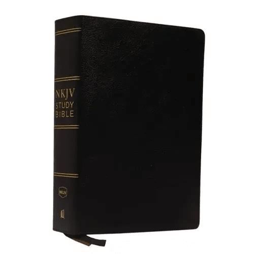 NKJV Study Bible, Premium Bonded Leather, Black, Red Letter Edition, Comfort Print: The Complete Resource for Studying God's Word - Bonded Leather - iShook Books