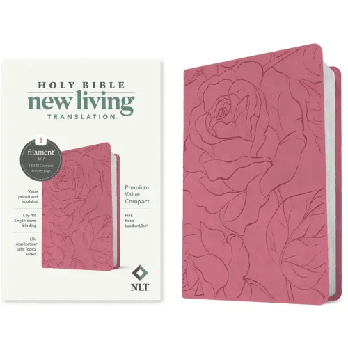NLT Premium Value Compact Bible, Filament Enabled (Leatherlike, Pink Rose) - Imitation Leather - iShook Books