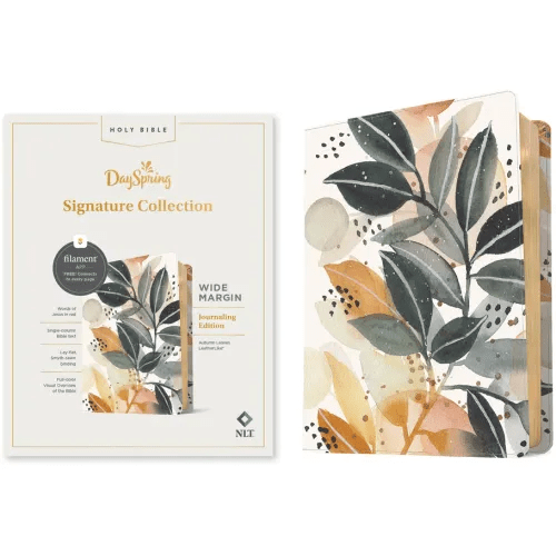 NLT Wide Margin Bible, Filament Enabled (Leatherlike, Autumn Leaves, Red Letter): Dayspring Signature Collection - Imitation Leather - iShook Books
