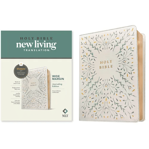 NLT Wide Margin Bible, Filament Enabled (Leatherlike, Grace & Bloom, Red Letter) - Imitation Leather - iShook Books