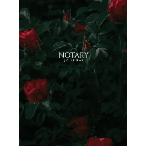 Notary Journal: Hardbound Public Record Book for Women, Logbook for Notarial Acts, 390 Entries, 8.5" x 11", Red Roses Cover - Hardcover - iShook Books
