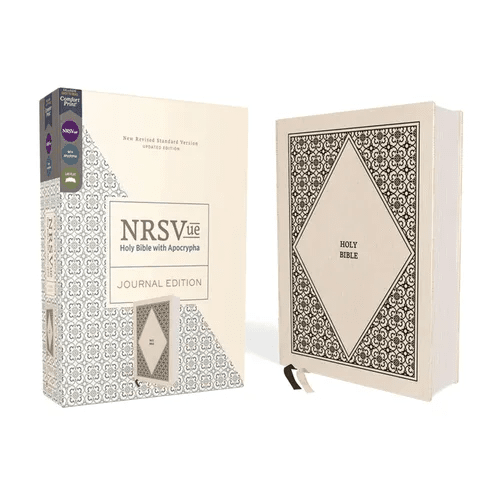 Nrsvue, Holy Bible with Apocrypha, Journal Edition, Cloth Over Board, Cream, Comfort Print - Hardcover - iShook Books
