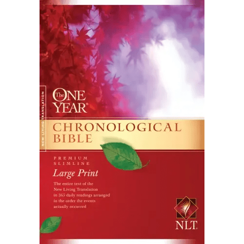 One Year Chronological Bible - NLT - Premium Slimline Large Print - Paperback - iShook Books