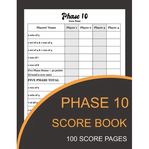 Phase 10 Score Book: Phase Ten Card Game Record Keeper Book and Writing Note to Record Your Scores Playing Phase 10 - Paperback - iShook Books
