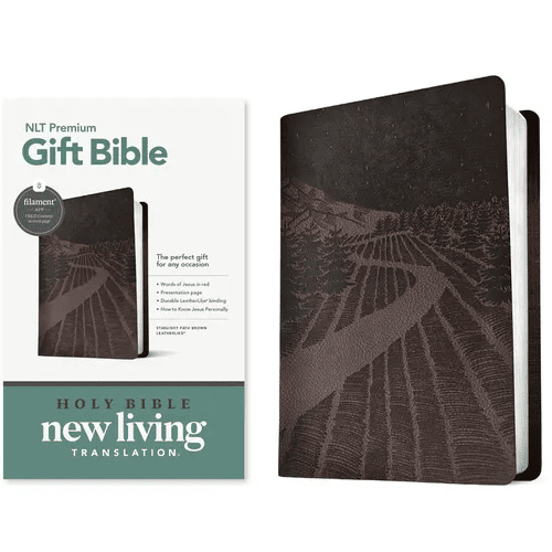Premium Gift Bible Nlt, Filament Enabled (Leatherlike, Starlight Path Brown, Red Letter) - Imitation Leather - iShook Books