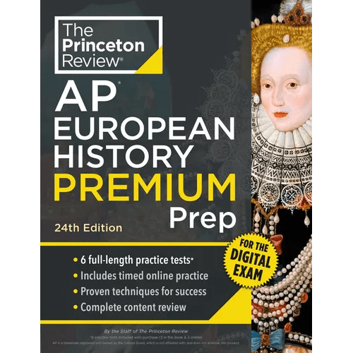 Princeton Review AP European History Premium Prep, 24th Edition: 6 Practice Tests + Digital Practice Online + Content Review - Paperback - iShook Books