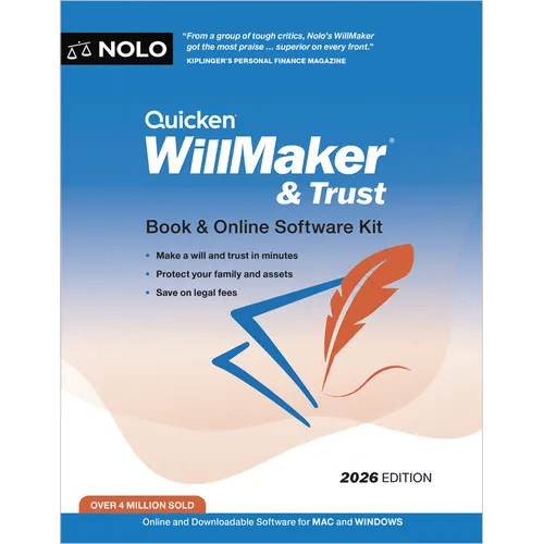 Quicken Willmaker & Trust 2026: Book & Online Software Kit - Paperback - iShook Books