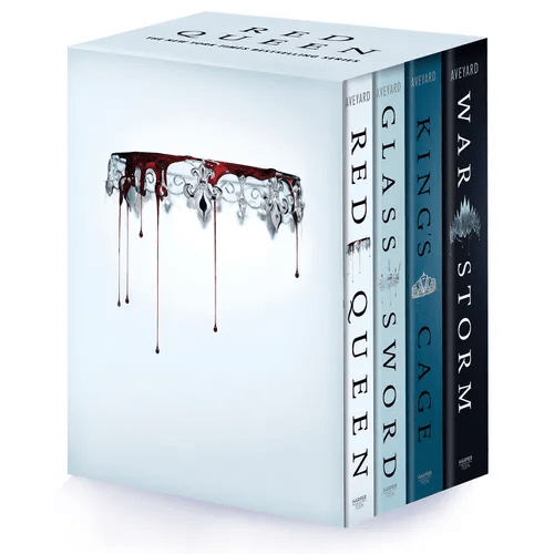 Red Queen 4 - Book Paperback Box Set: Red Queen, Glass Sword, King's Cage, War Strom - Paperback - iShook Books