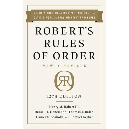 Robert's Rules of Order Newly Revised, 12th Edition - Paperback - iShook Books