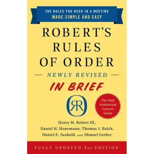 Robert's Rules of Order Newly Revised in Brief, 3rd Edition - Paperback - iShook Books