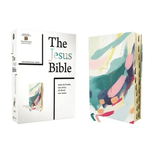 The Jesus Bible Artist Edition, Niv, Leathersoft, Multi - Color/Teal, Thumb Indexed, Comfort Print - Imitation Leather - iShook Books